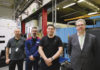 Tekniker och experter i samarbete, löste ett mättekniskt kvalitetsproblem. Från vänster till höger; Henrik Eberdal, Johan Widlund, Ted Jutéus och Lars Strungat
