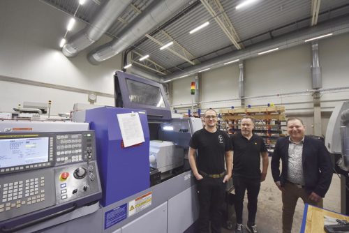 På fotot ser vi Jens Josefsson LENIMA, Mikael Karlsson och Mikael Åkerman Industrilås.